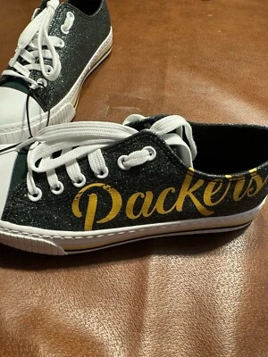 Zapatos de lona Green Bay Packers para mujer color brillo parte superior baja talla 7 Foto 1 de 4