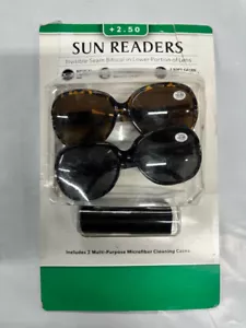 Sun Readers-Bifocal Sunglasses - UV 400 +2.50 Tortoise & Black OPEN BOX - Picture 1 of 2
