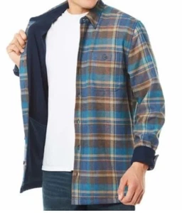 Weatherproof Vintage Flannel Fleece Shirt, Blue, Men’s Medium - New With Tags - Picture 1 of 4