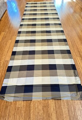 "Tela para cortinas a cuadros a cuadros negra/bronceada 100 % seda de 5 yardas 54"" de ancho" Foto 1 de 4