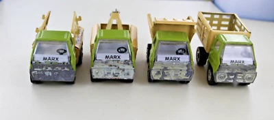 VINTAGE MARX Yellow & Green MINI  Wrecker, Tow, Dump and Utility Trucks 3.5" - Image 1 of 4