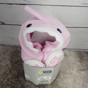 Mond und Sterne Rosa Hai Kleinkind 3-teiliges Badeset mit Kapuze Kinder Handtuch - Bild 1 von 5
