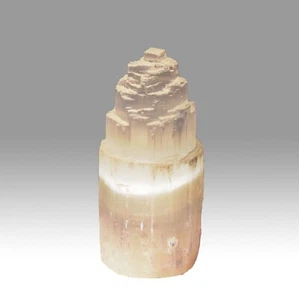 Selenite Table Lamp White Crystal Skyscraper Iceberg Light Tower Lamp  Flat Base - Picture 1 of 8
