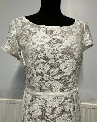 M&S AUTOGRAPH Flora Lace Ladies Shift Wiggle Dress Wedding Guest Mother Bride 14 - Image 1 of 4