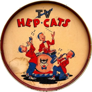 Vintage 1950s TV HEP CATS Toy Drum MCM Looney Tunes Rock N Roll Music Art Decor - Picture 1 of 23