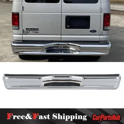 Chrome Rear Step Bumper Assembly For 1992-2014 Ford Econoline E-150 E-250 E-350 - Изображение 1 из 4
