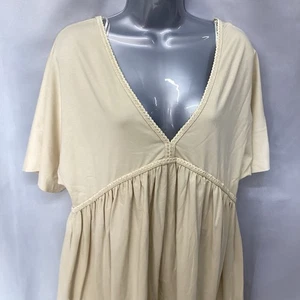 Ladies Clockhouse Beige V neck Summer Dress Size Medium (477S) - Picture 1 of 4