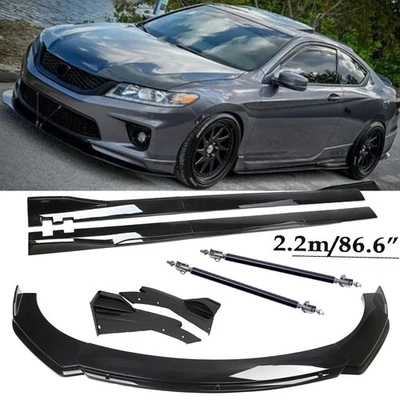 For Honda Accord Front Bumper Body Kit Spoiler Side Skirt Rear Gloss Black Foto 1 de 4