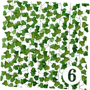6 Pack 42Ft Fake Vines Fake Ivy Leaves Artificial Ivy Leaf Plants Artificial - Picture 1 of 8