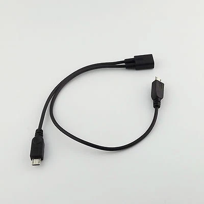 Micro USB 2.0 Female To Dual 2 Male Splitter Y Extension Data Charger Cable Cord - Image 1 of 4