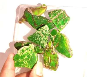 Natural Green Color Turquoise Slab 500 Ct Stabilized Kingman Rough Mine Gemstone - Picture 1 of 5