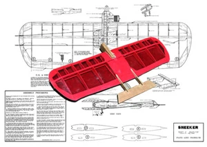 Model Airplane Plans (UC): SNEEKER 35" Combat for .19-.35 Engine by Riley Wooten - Picture 1 of 2
