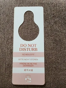 Vintage Best Western "Do Not Disturb" sign (Salmon and white) - Picture 1 of 2