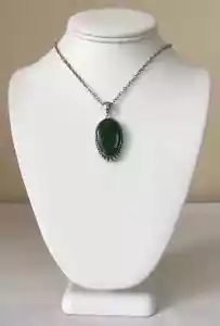 Unique, Natural Jade, Sterling Silver Handmade pendant. Free Sterl. Silver Chain - Picture 1 of 4