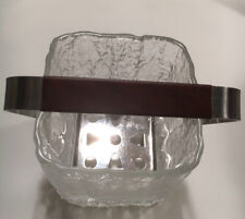 Hoya Japan Mid Century Modern Glacier Glass Ice Bucket Stainless Steel Handle
