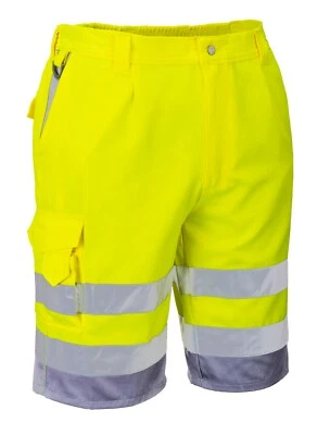 Portwest E043 Hi Vis Reflective Polycotton Stain Resistant Work Shorts ANSI - Image 1 of 3