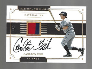Carlton Fisk HOF 2017 Panini National Treasures Material Ink Patch Auto 2/5 ⚾