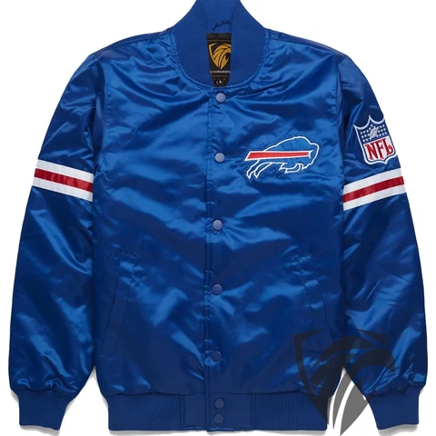 Buffalo Bills NFL Classic Satin Varsity Jacket Embroidery logos Free Shipping Cover