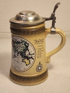 Vintage German Nautical Pewter Lidded Stein - Picture 1 of 6