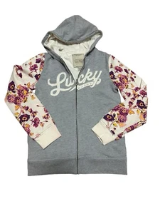 Lucky Brand Full Zip Hoodie Long Sleeve Sweatshirt Girls L 14/16 Vintage - Picture 1 of 8