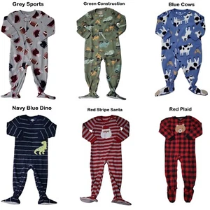 Carter's Boys One-Piece Fleece Zipper Long Sleeve Footie Pajama - Picture 1 of 18