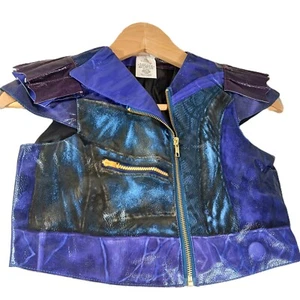 Disney Descendants 3 Mal Costume Vest Purple Black Zip Child Medium 7/8 - Picture 1 of 11