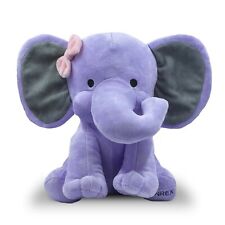 KINREX Stuffed Elephant Plush Animal Toys for Baby, Boy, Girls - Purple 9 Inches