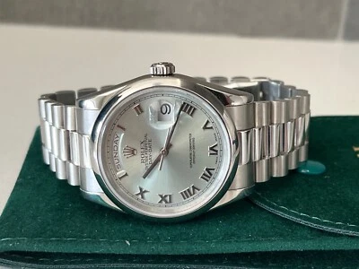 Rolex 118206 Day-Date Platinum Glacier Blue Dial - Image 1 of 4