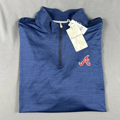 Pullover de golf Tommy Bahama Atlanta Braves 1/4 cremallera XXL azul poliéster precio de venta sugerido por el fabricante 148 USD Foto 1 de 4