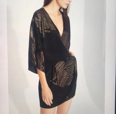 Mini Vestido Halston Haritage Kimono⭐️ENVÍO GRATUITO⭐️Como se ve en la televisión⭐️talla 2 ⭐️nuevo sin etiquetas Foto 1 de 4