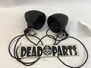 Harley black universal motorcycle clamp-on handlebar speakers - Picture 1 of 4