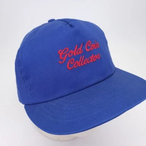 Gold Coin Collector Hat Cap Numismatics Snapback Blue Vtg Made in USA - Picture 1 of 7