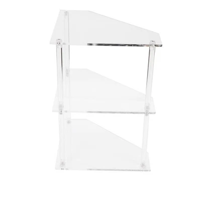 Acrylic Corner Side Table Small 3 Tier Triangular End Table For Living Room VA - Image 1 of 4