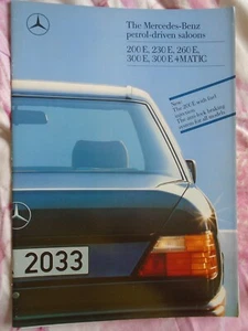 Mercedes 200E, 230E, 260E, 300E, 300E 4 Matic Petrol brochure Sep 1988 UK market - Picture 1 of 1