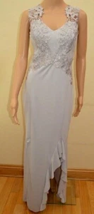 Lipsy Maxikleid lila grau Applikation Spitze Rüschenrock 8 10 12 14 reg petite - Bild 1 von 8