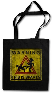 WARNUNG DIES IST SPARTA SCHILD SHOPPER EINKAUFSTASCHE Trittloch Leonidas 300 Insignia - Bild 1 von 1