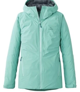 Chaqueta LL Bean $325 Mujer Azul Impermeable Aislada Deportes de Nieve Plumón de Ganso L - Imagen 1 de 11