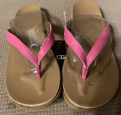Sandalias Chanclas Ugg Australia K Mila Juveniles Rosa/Marrón EE. UU. Talla 4 Foto 1 de 4