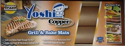 Parrilla antiadherente de cobre y alfombrilla para hornear Yoshi YOSHIGC - Paquete de 2 Foto 1 de 2