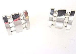 Gemelos de diseño de cable cuadrado brillante de acero inoxidable para hombre - Imagen 1 de 4
