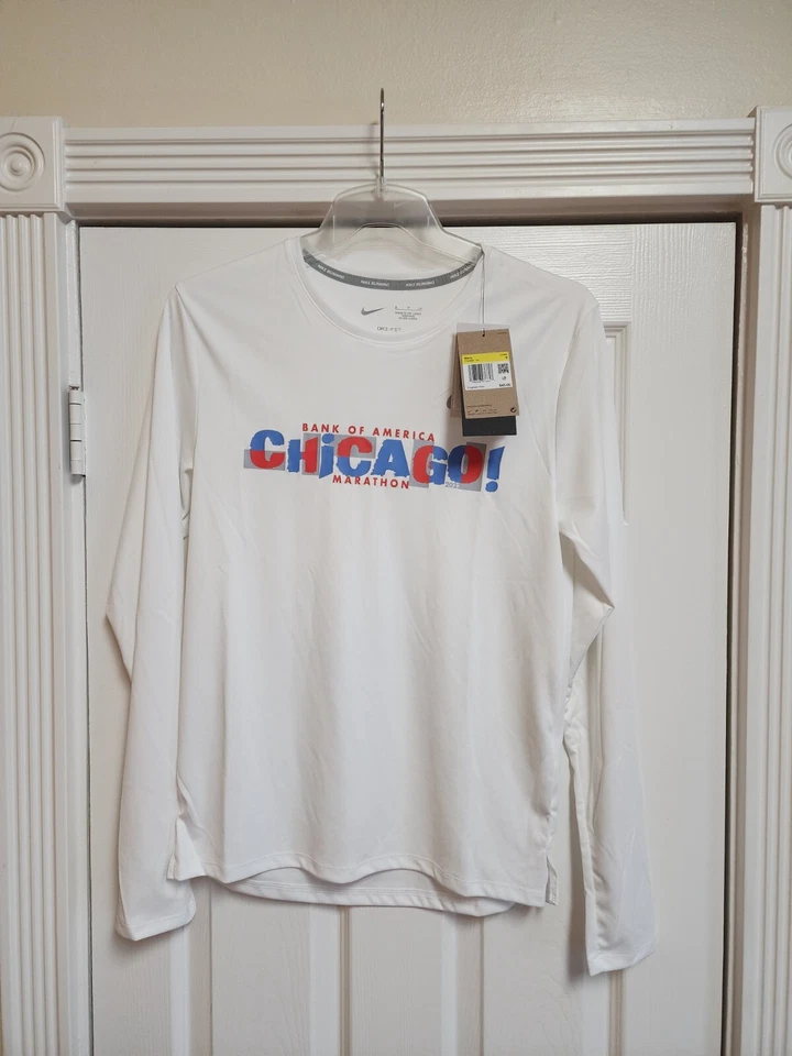 Nike BOA Chicago Marathon 2023 Miler LS Running Shirt FD2699-100 Men’s L