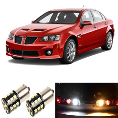 Bombillas LED de reversa blancas de alta potencia 1156 para Pontiac G8 2008-2009 Foto 1 de 4