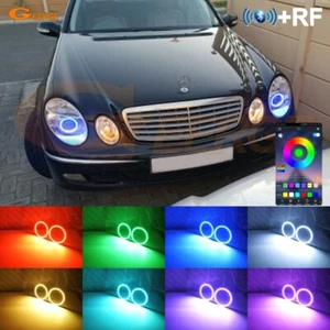 Para Mercedes Benz Clase E W211 Multicolor RGB LED Ojos de Ángel Bluetooth APP - Imagen 1 de 12