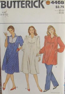 VTG Butterick 4468 Maternity Womens 6-10 Pullover SMOCK DRESS Tunic Top Pattern - Bild 1 von 2
