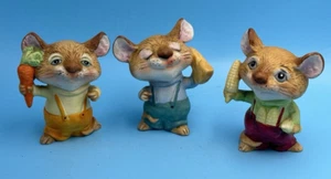 Vintage HOMCO HIGH COUNTRY MICE Harvest GARDEN Figurines 5601 Set Of 3 - Picture 1 of 11