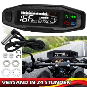 LCD Digital 12000rpm Motorrad Tacho Drehzahlmesser Kilometerzähler Universal - Bild 1 von 8