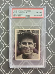 1940 PAUL DERRINGER Team Issue - Cincinnati Reds- Very Rare Low Pop EX-MT PSA 6 - Picture 1 of 5