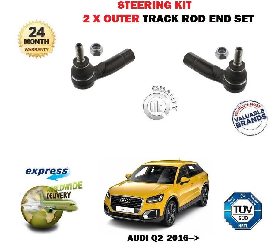 FOR AUDI Q2 2016->NEW 2X OUTER STEERING RACK TRACK ROD ENDS SET - Image 1 of 1