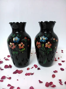 Set 2 jarrones de porcelana en miniatura. Japon. Pintados a mano. - Imagen 1 de 1