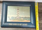 Warren Kimble American Folk Art Lighthouse Print Wood Frame The Lord Is My Light